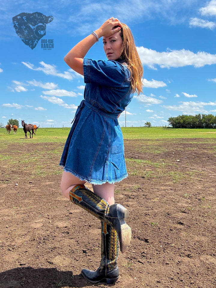 Belted Denim Shirt Dress