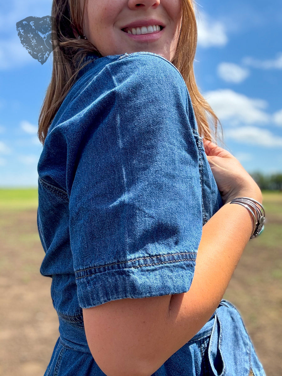 Belted Denim Shirt Dress