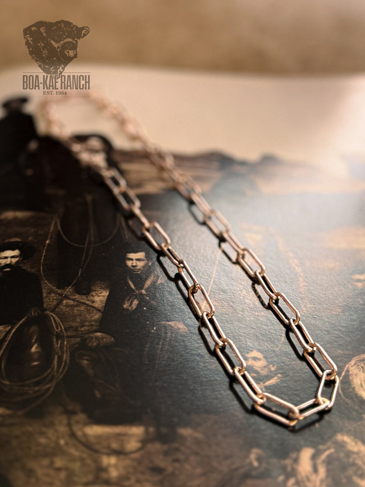 Gold Paper Clip Chain Necklace