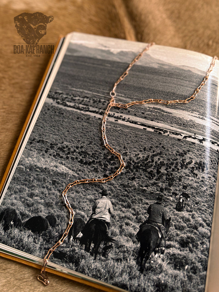 Gold Rein Chain Lariat Necklace