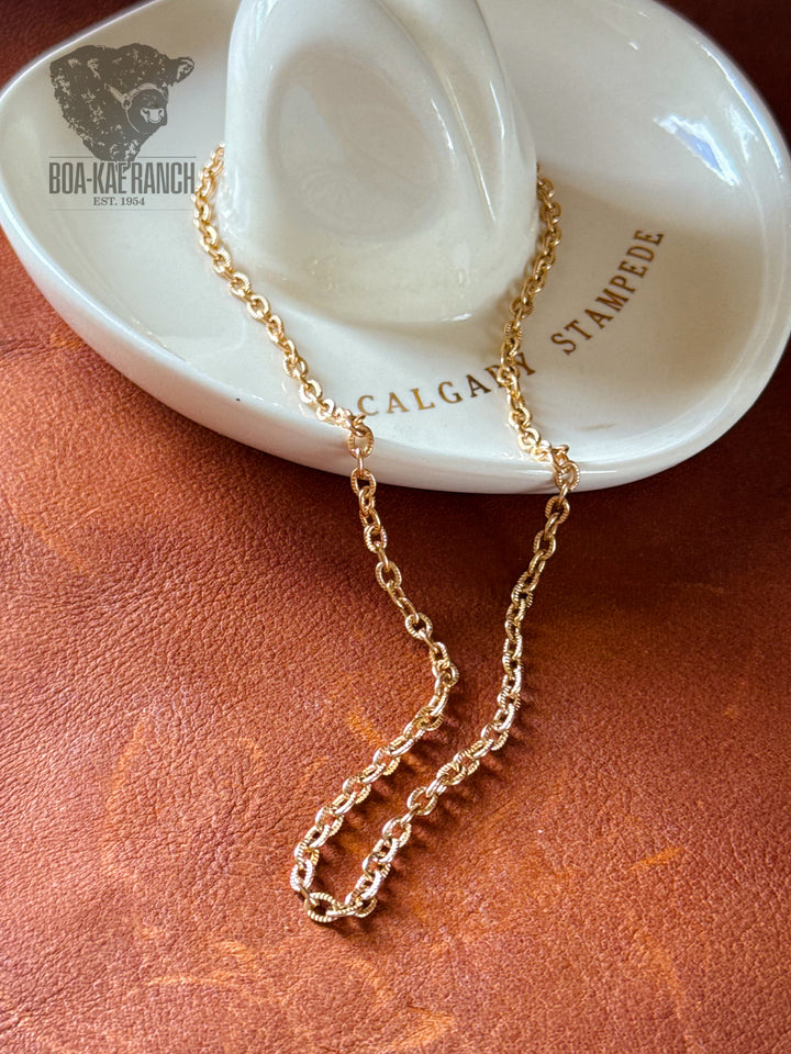 Gold Oval Chain Necklace