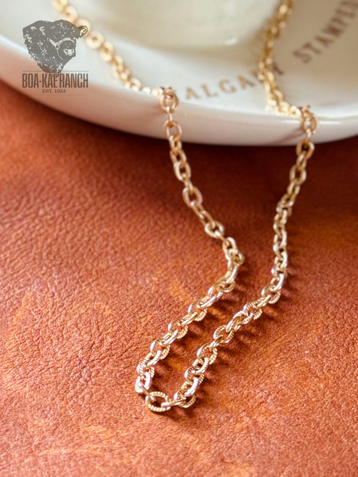 Gold Oval Chain Necklace