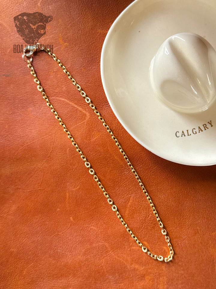 Gold Oval Chain Necklace