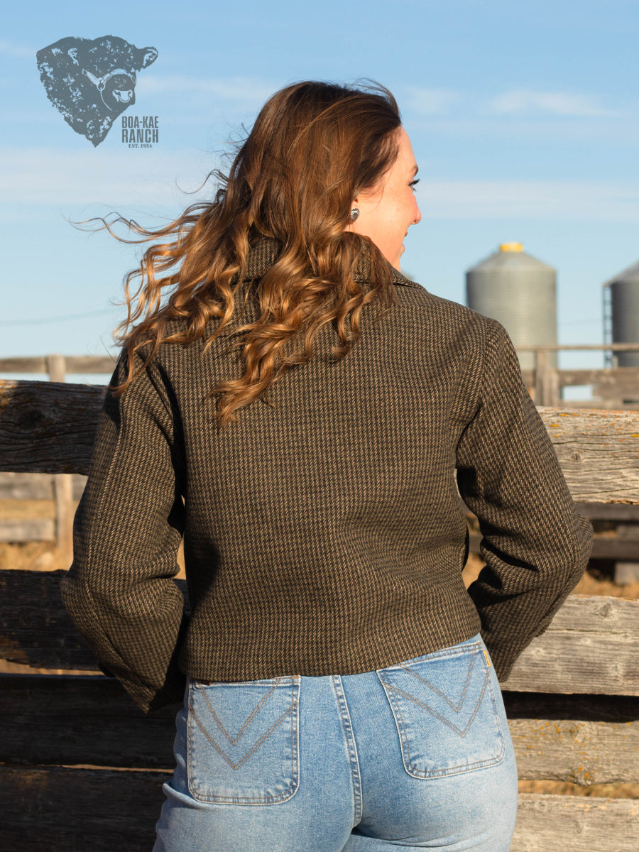 Houndstooth Cropped Jacket