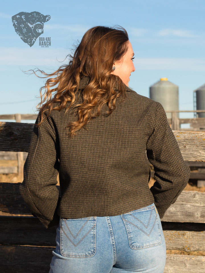 Houndstooth Cropped Jacket