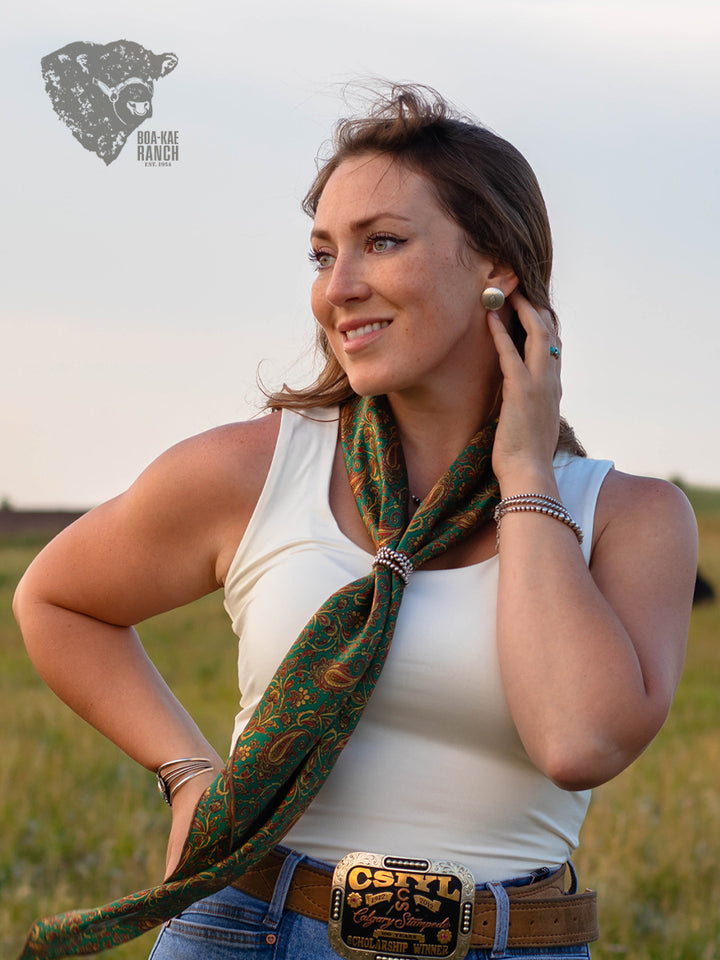 Wild Rag - Paisley on Green