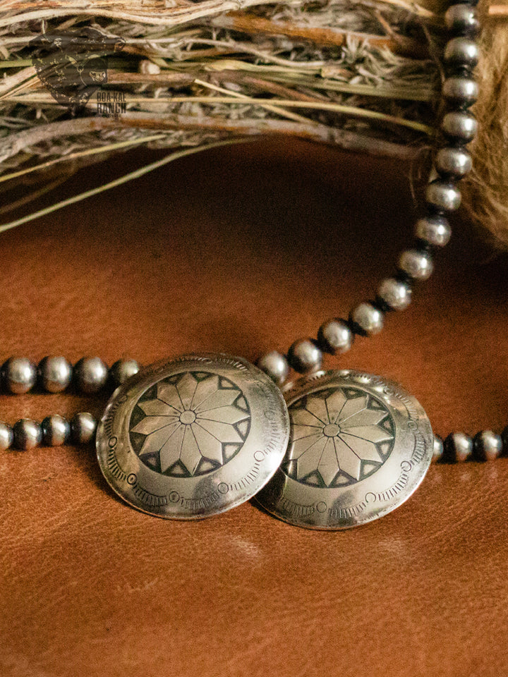 Traditional Stamped Sterling Button Stud Earrings - Star