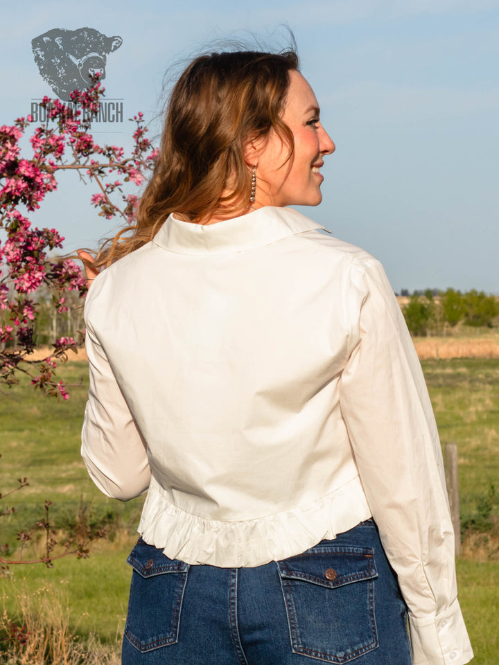 Mia Ruffle Cropped Shirt