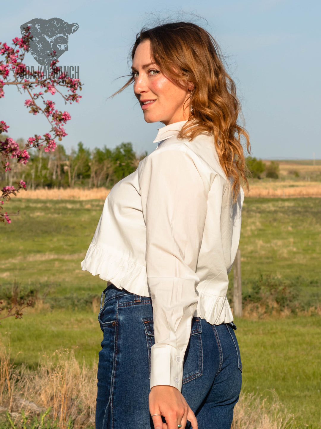 Mia Ruffle Cropped Shirt