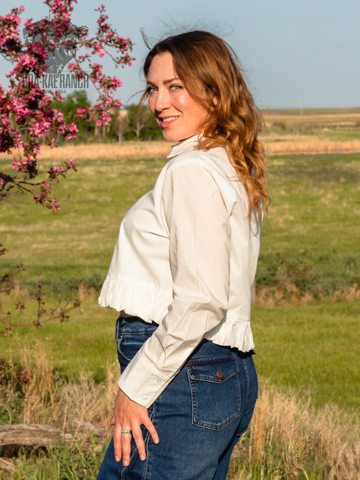 Mia Ruffle Cropped Shirt