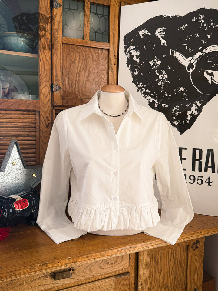 Mia Ruffle Cropped Shirt