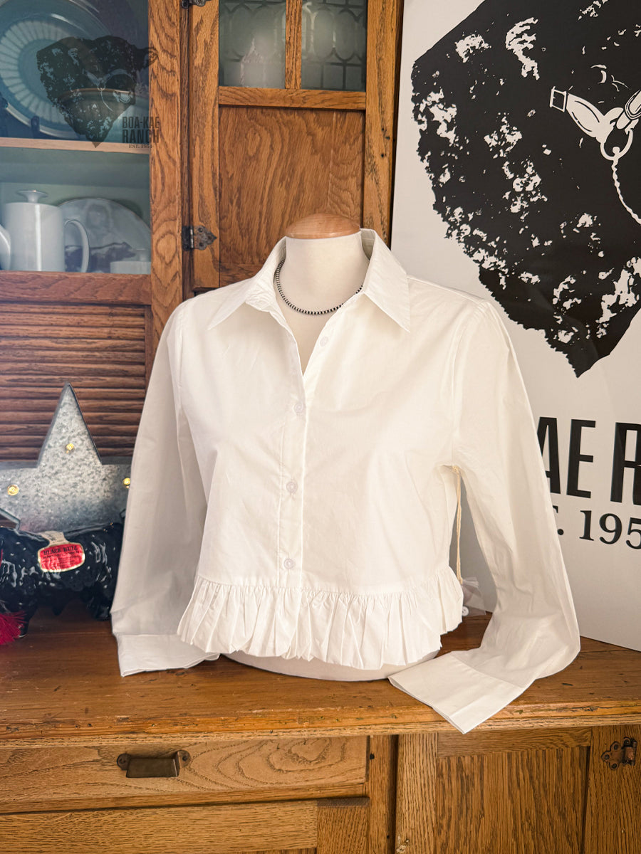 Mia Ruffle Cropped Shirt