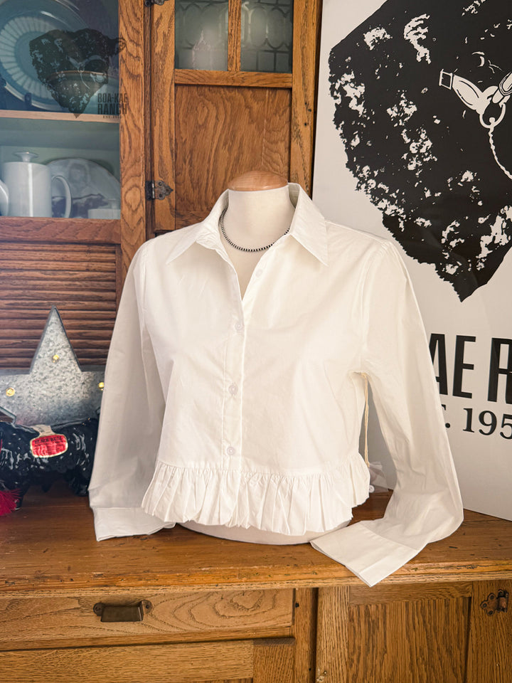 Mia Ruffle Cropped Shirt
