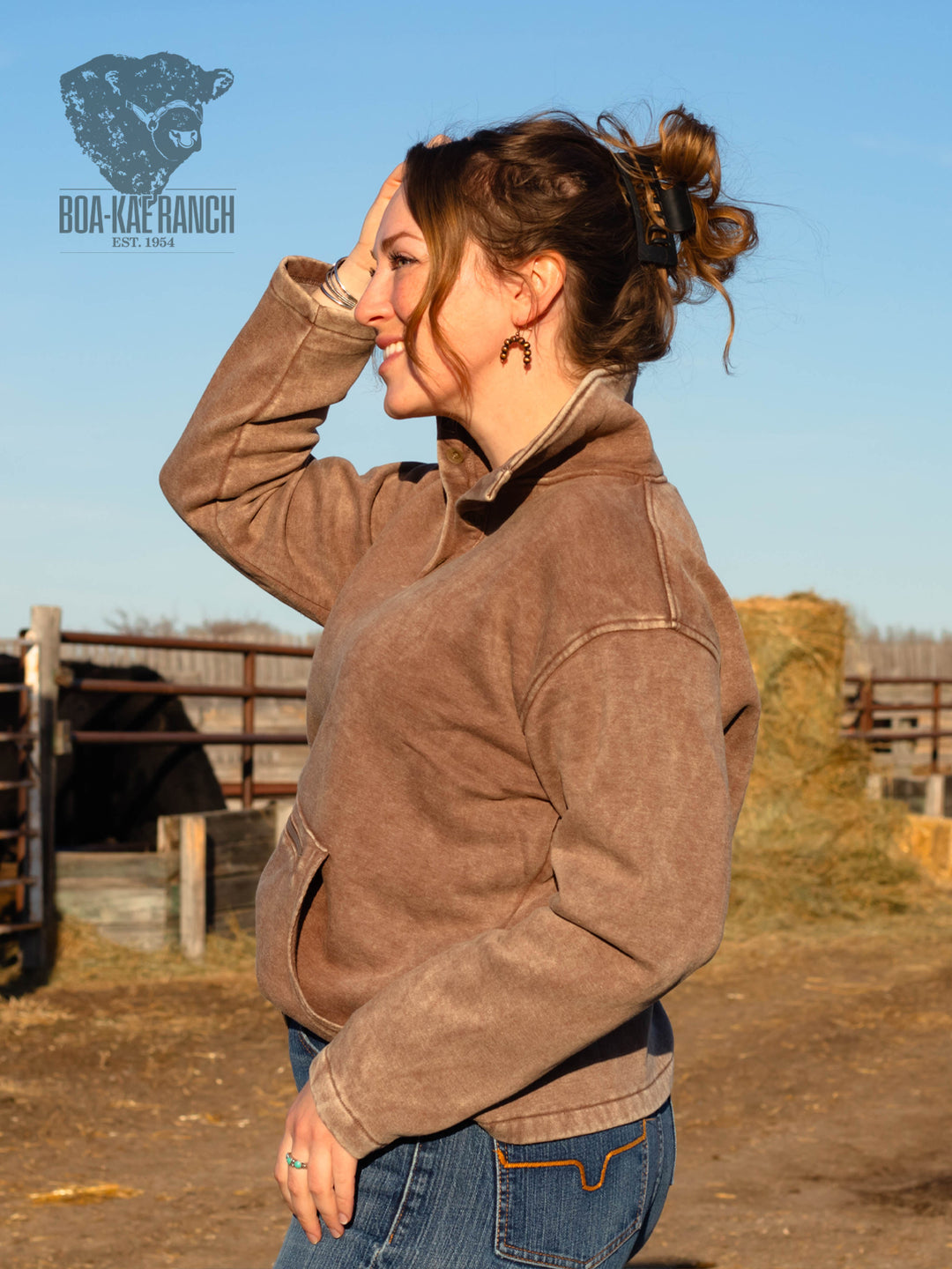High Collar Zip Pocket Pullover