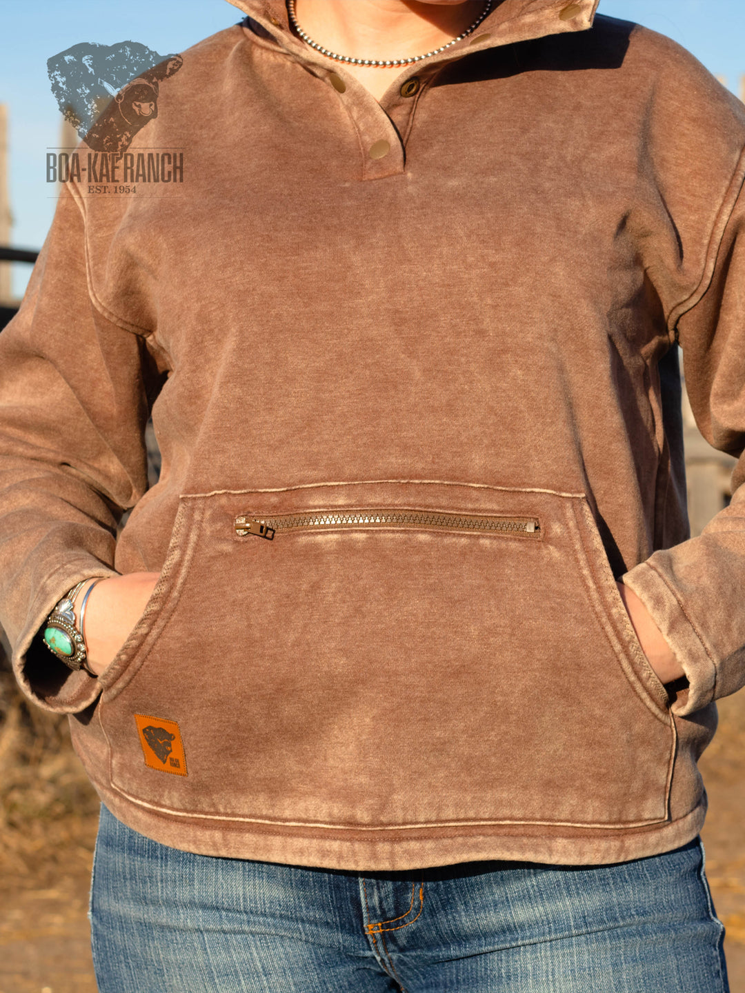 High Collar Zip Pocket Pullover