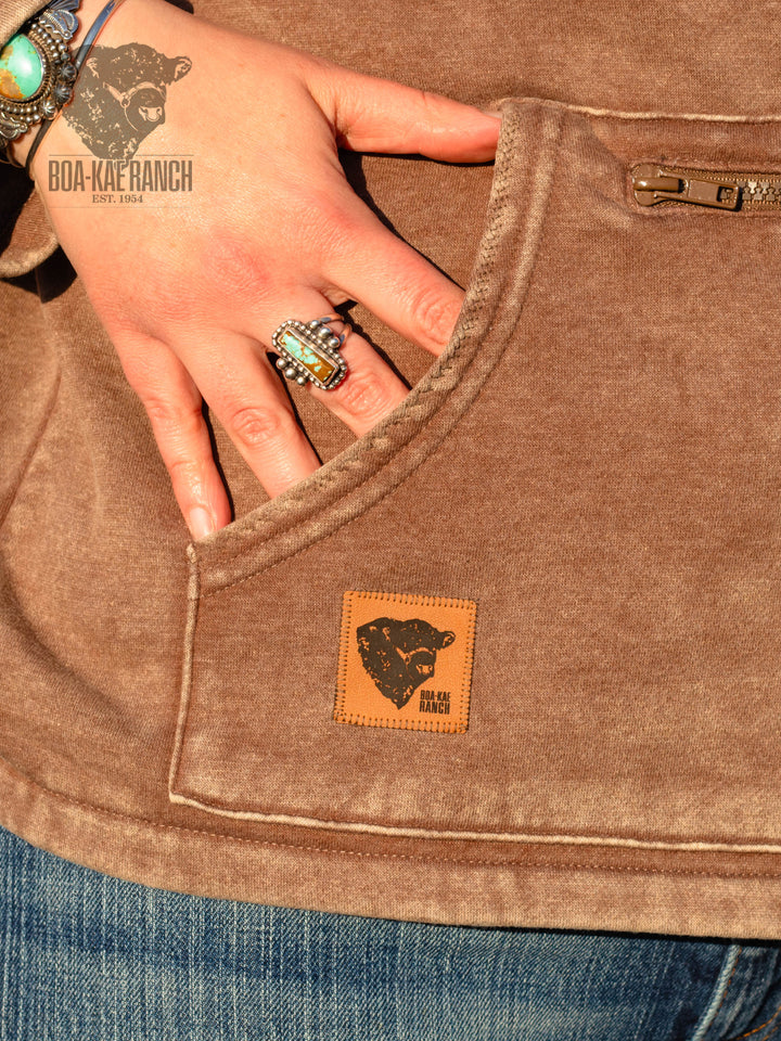 High Collar Zip Pocket Pullover