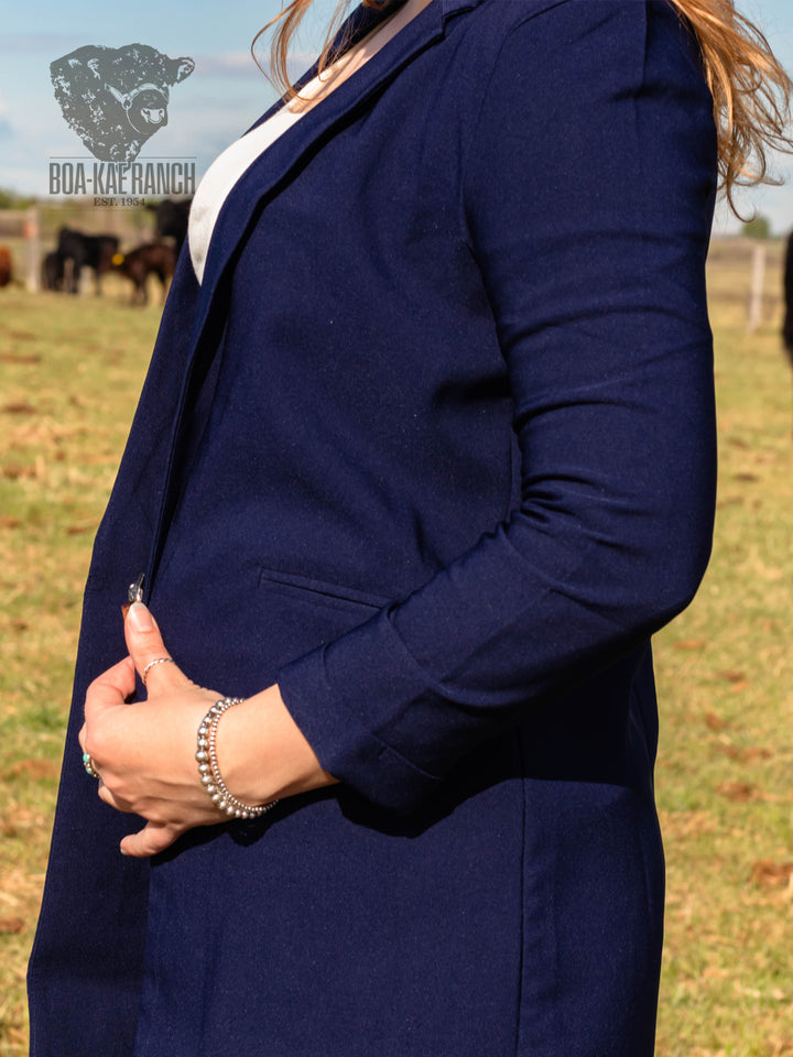 Navy Buttonless Blazer
