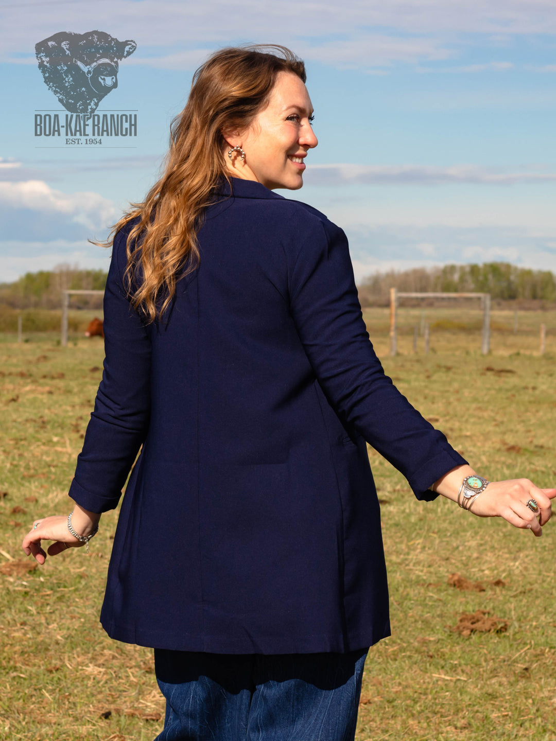 Navy Buttonless Blazer