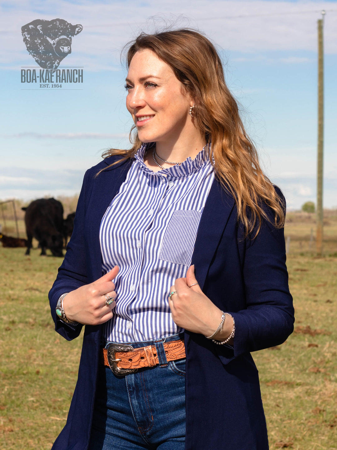Navy Buttonless Blazer