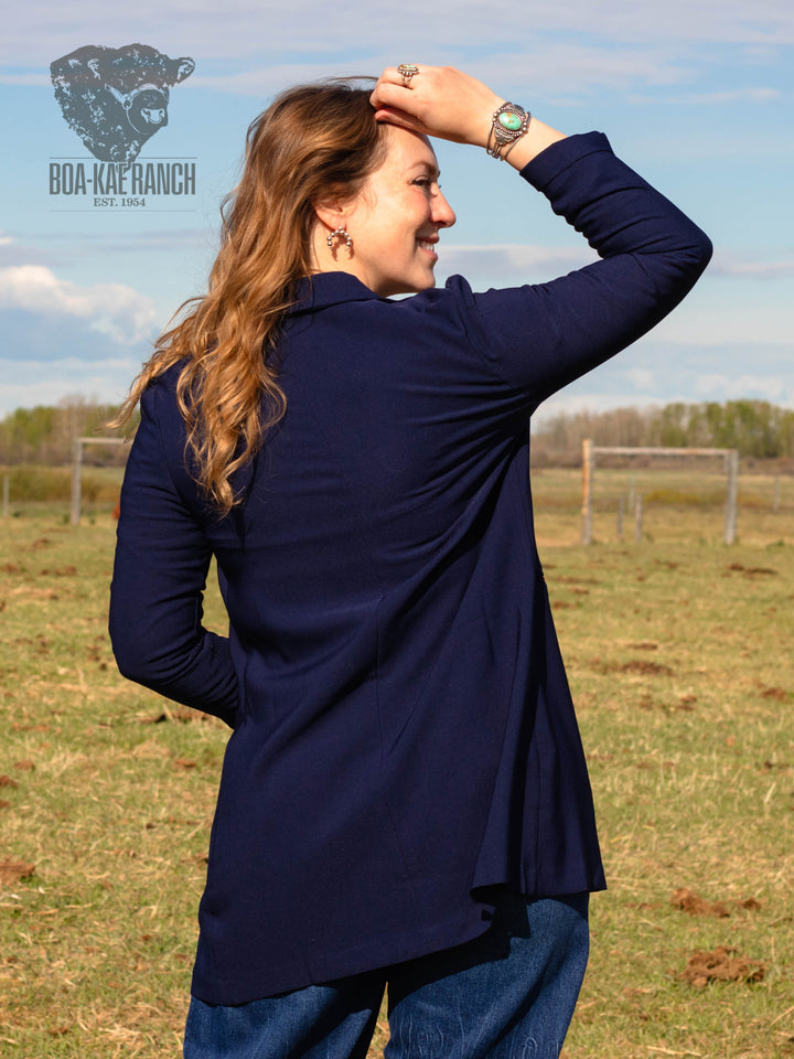 Navy Buttonless Blazer