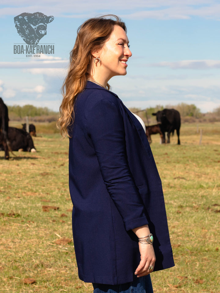 Navy Buttonless Blazer