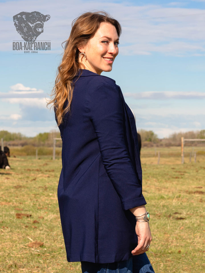 Navy Buttonless Blazer