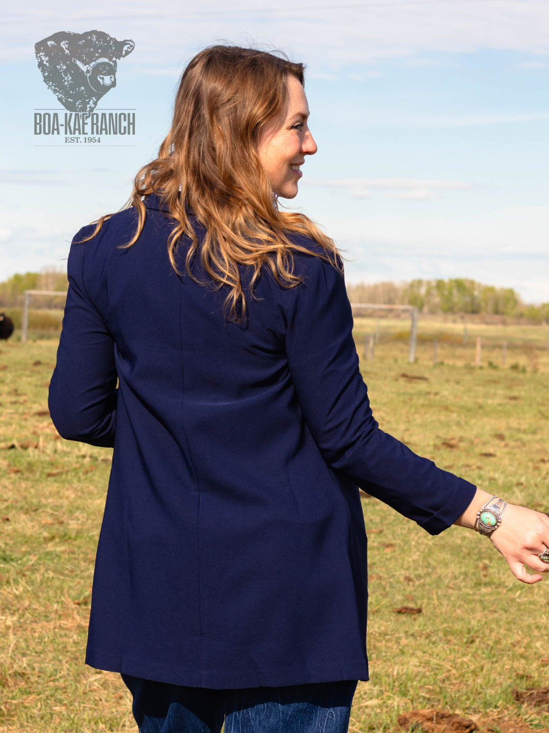 Navy Buttonless Blazer