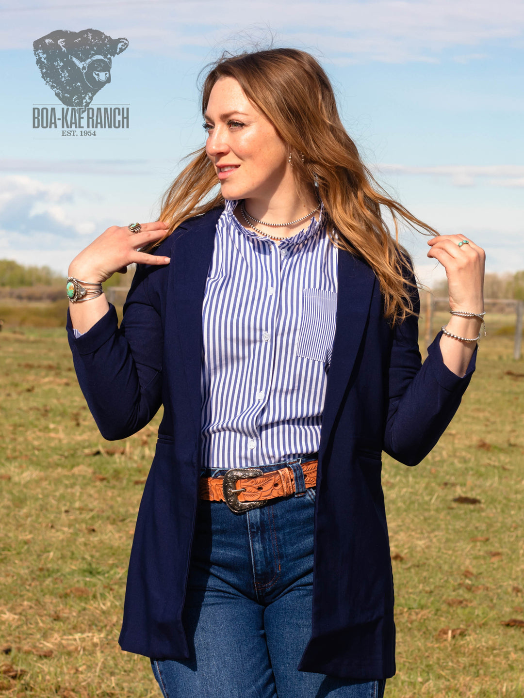 Navy Buttonless Blazer