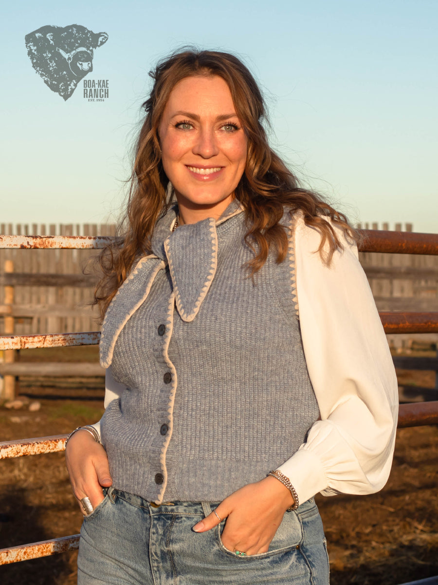 Button Down Necktie Knit Vest