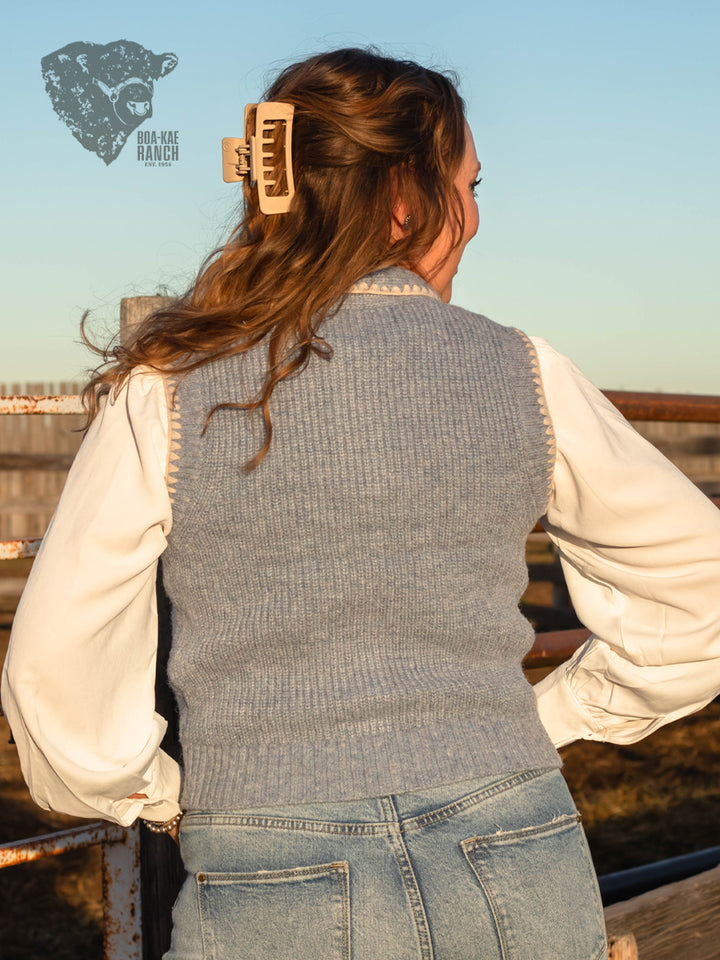 Button Down Necktie Knit Vest