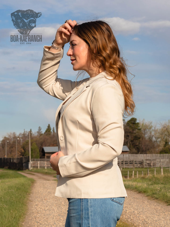 Neutral Twill Blazer