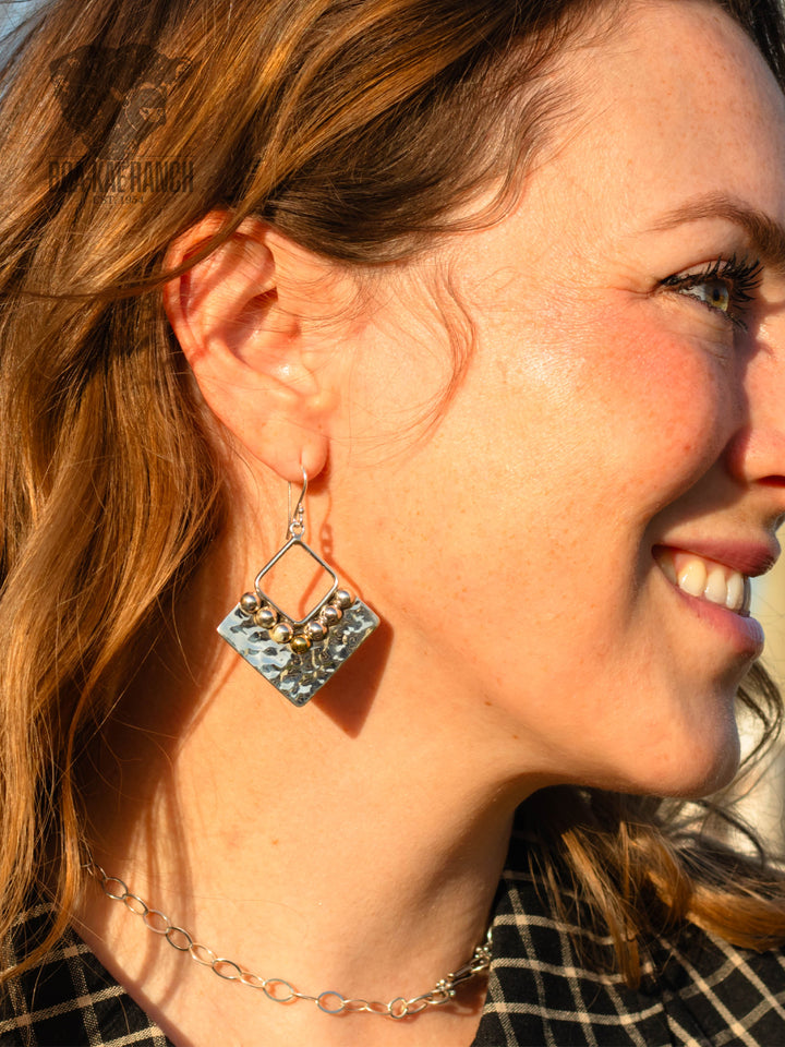 Open Hammered Triangle Earrings