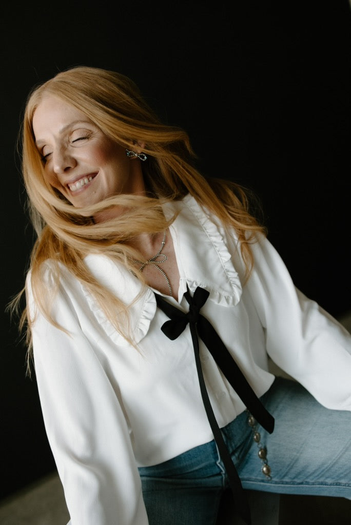 Peter Pan Collar Bow Tie Blouse