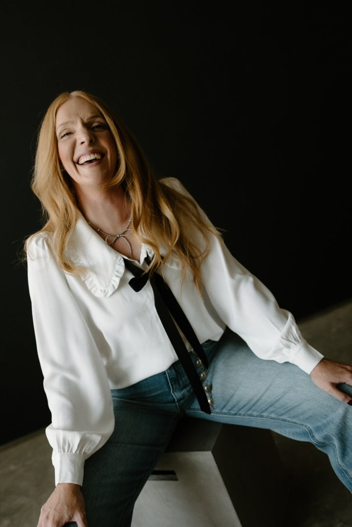 Peter Pan Collar Bow Tie Blouse