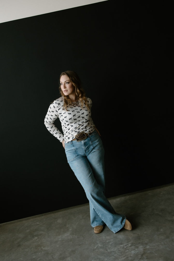 Mod Horse Ribbed Long Sleeve