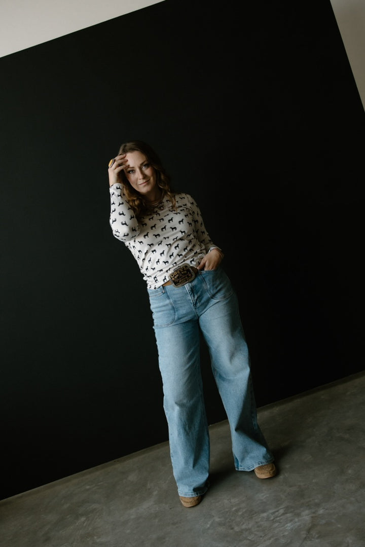 Mod Horse Ribbed Long Sleeve