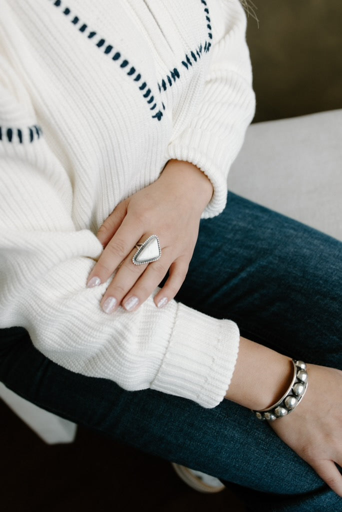 Buck Stitch Quarter Zip Sweater