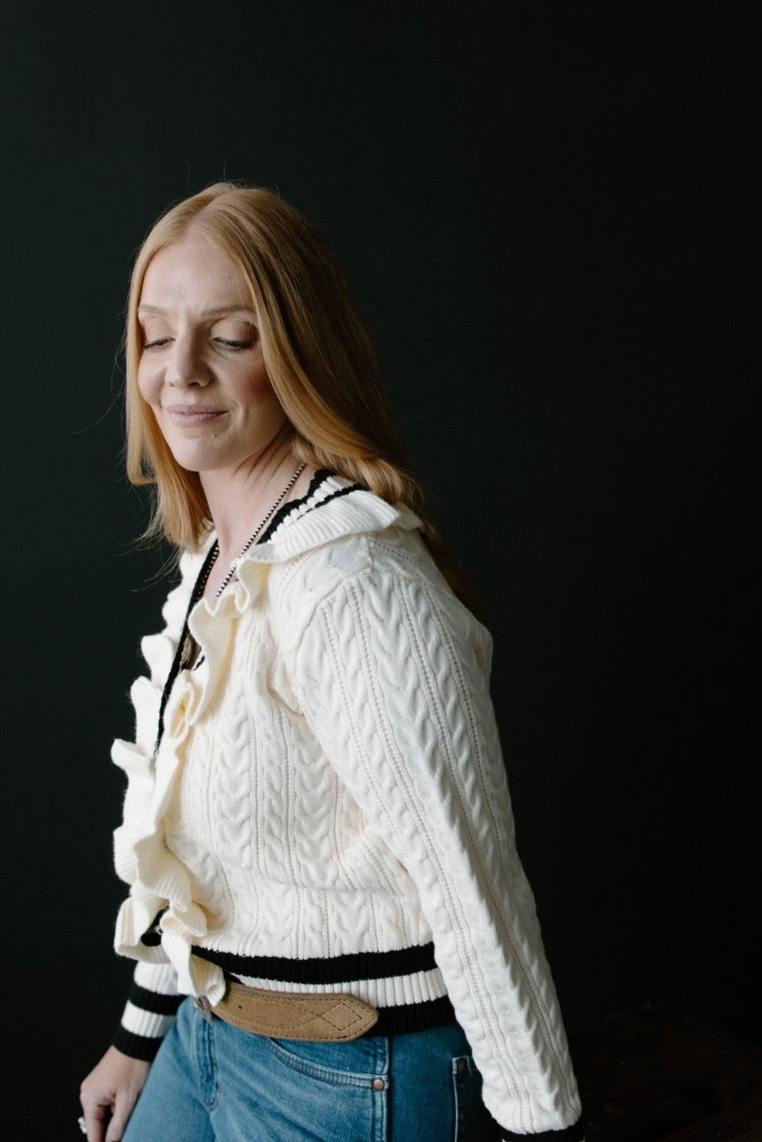Frill Twist Cardigan