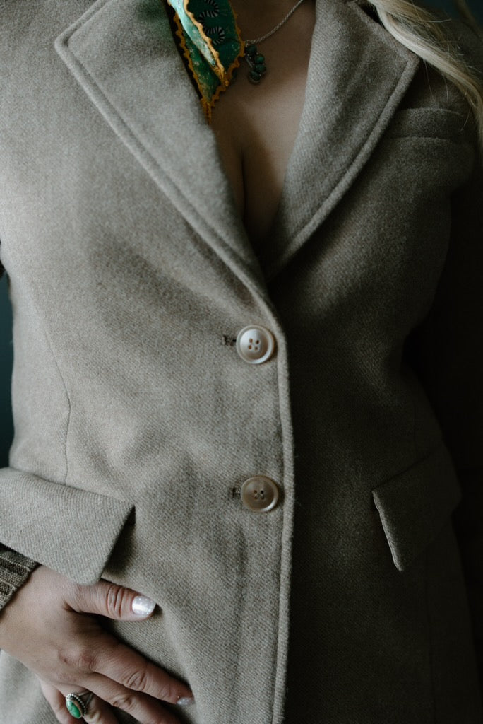 Ribbed Sweater Cuff Blazer