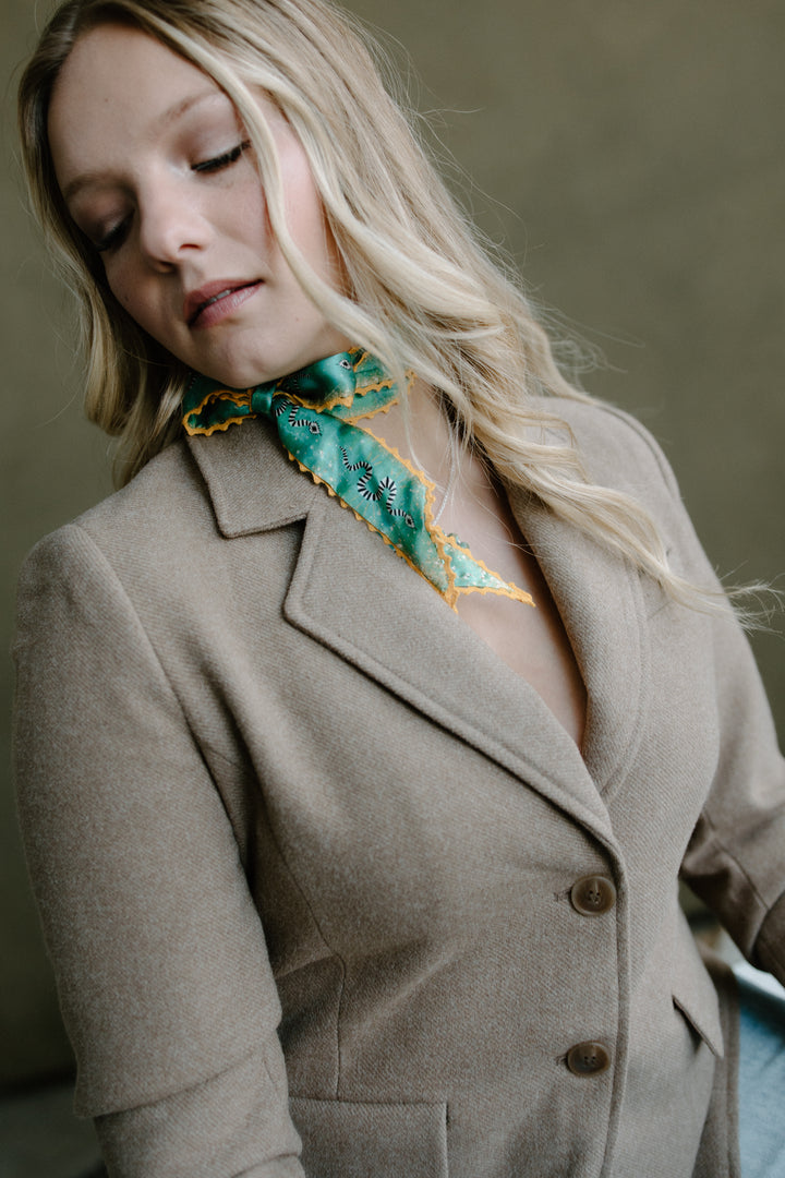 Ribbed Sweater Cuff Blazer