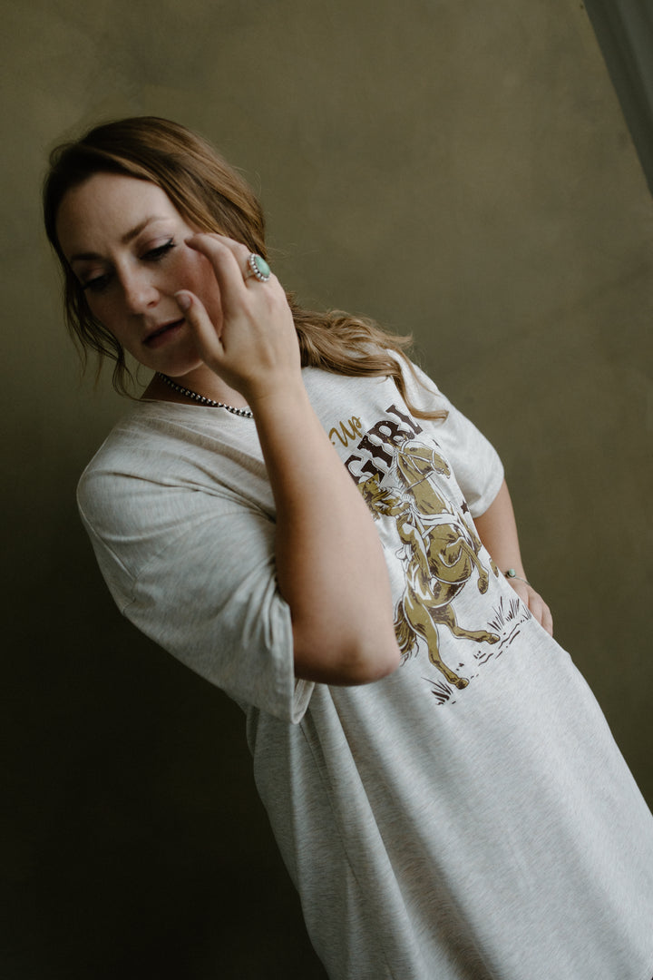 Saddle Up Cowgirl T-Shirt Dress