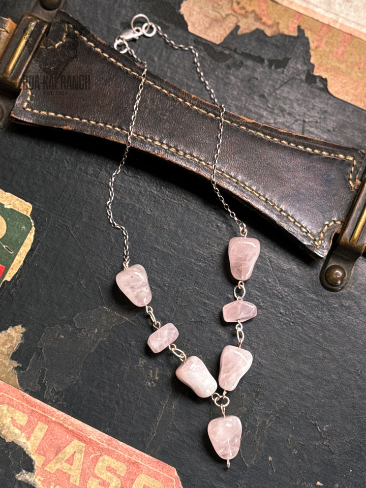 Rose Quartz Drop Necklace