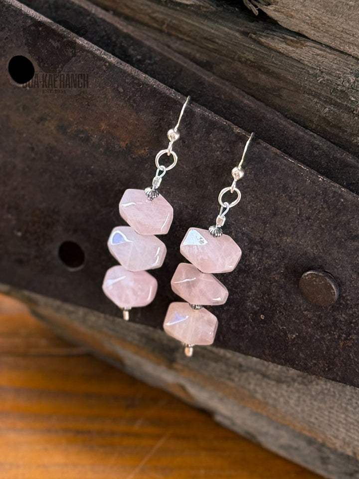 Rose Quartz Drop Earrings
