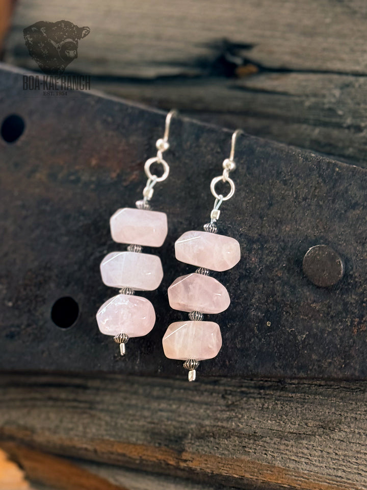 Rose Quartz Drop Earrings