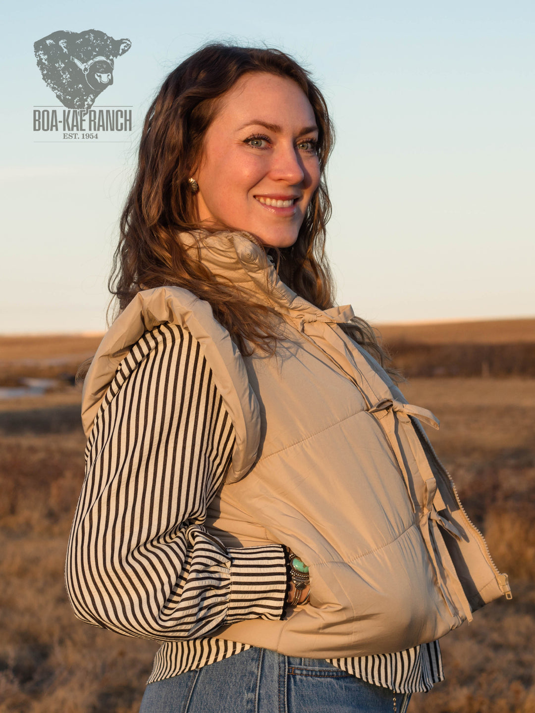 Striped Scallop Trim Blouse