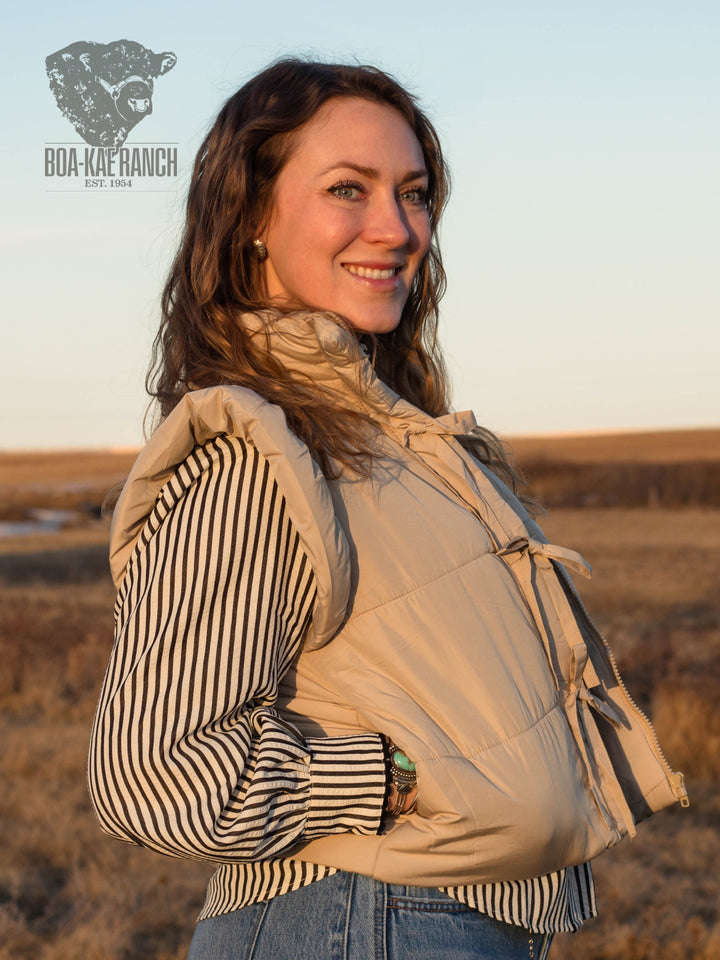 Striped Scallop Trim Blouse