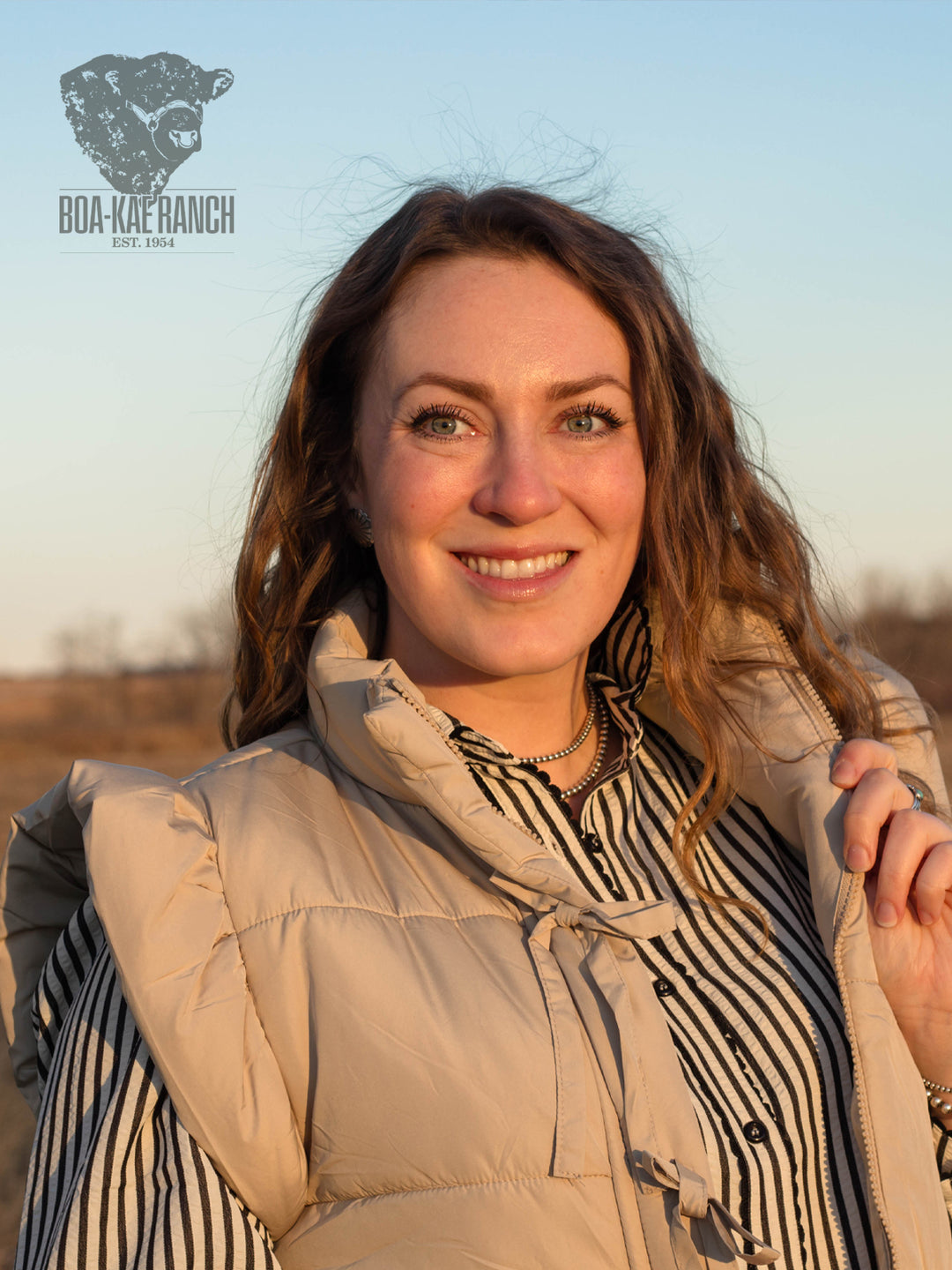 Striped Scallop Trim Blouse