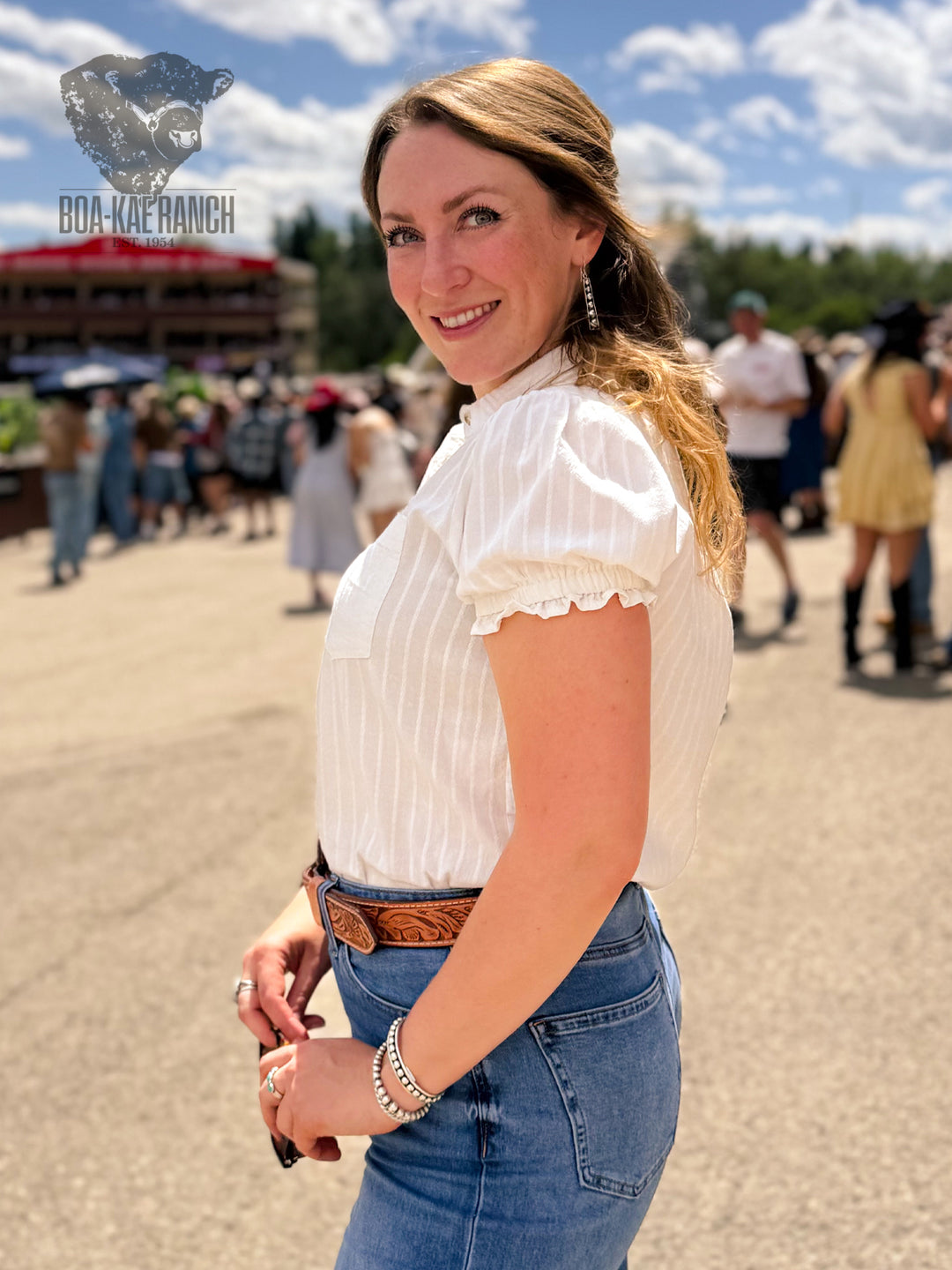 Button Up Puff Short Sleeve Shirt