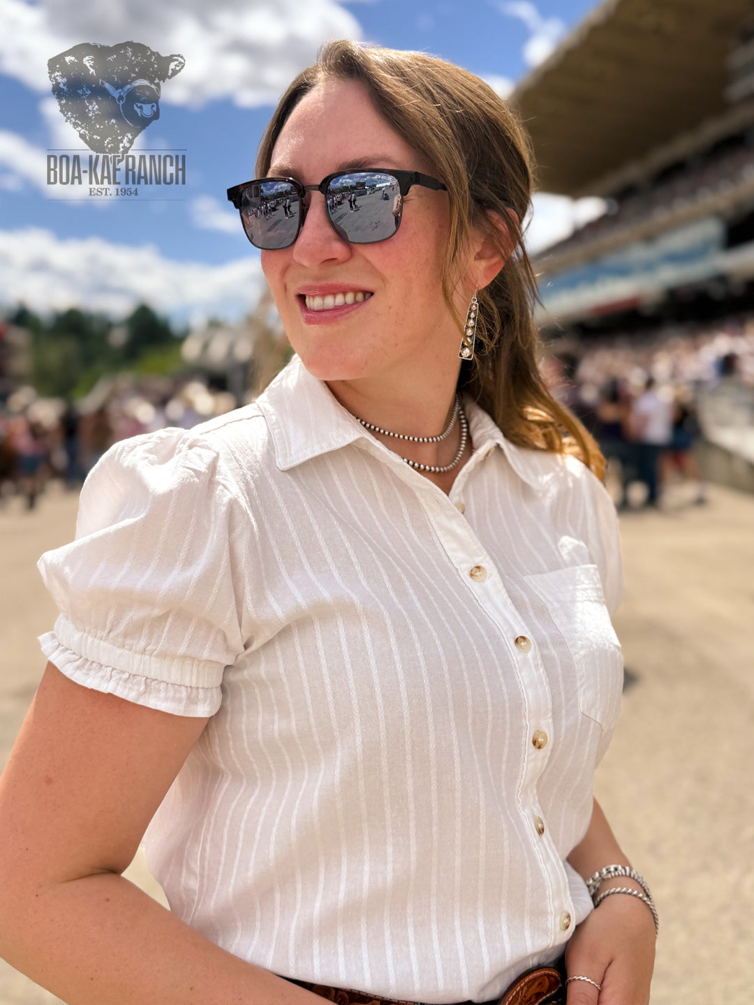 Button Up Puff Short Sleeve Shirt