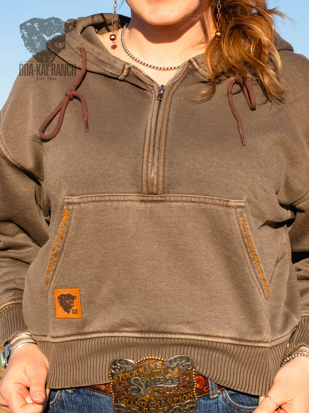BKR Half Zip Hoodie - Soft Brown